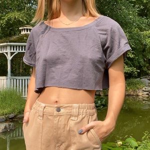 Grey Jersey Crop Top